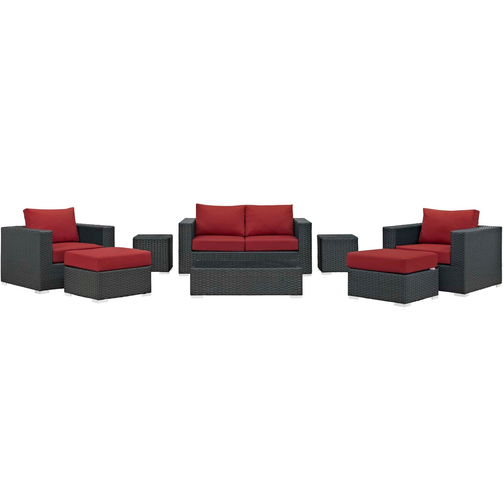 Sojourn 8 Piece Outdoor Patio Sunbrella¬Æ Sectional Set by Modway