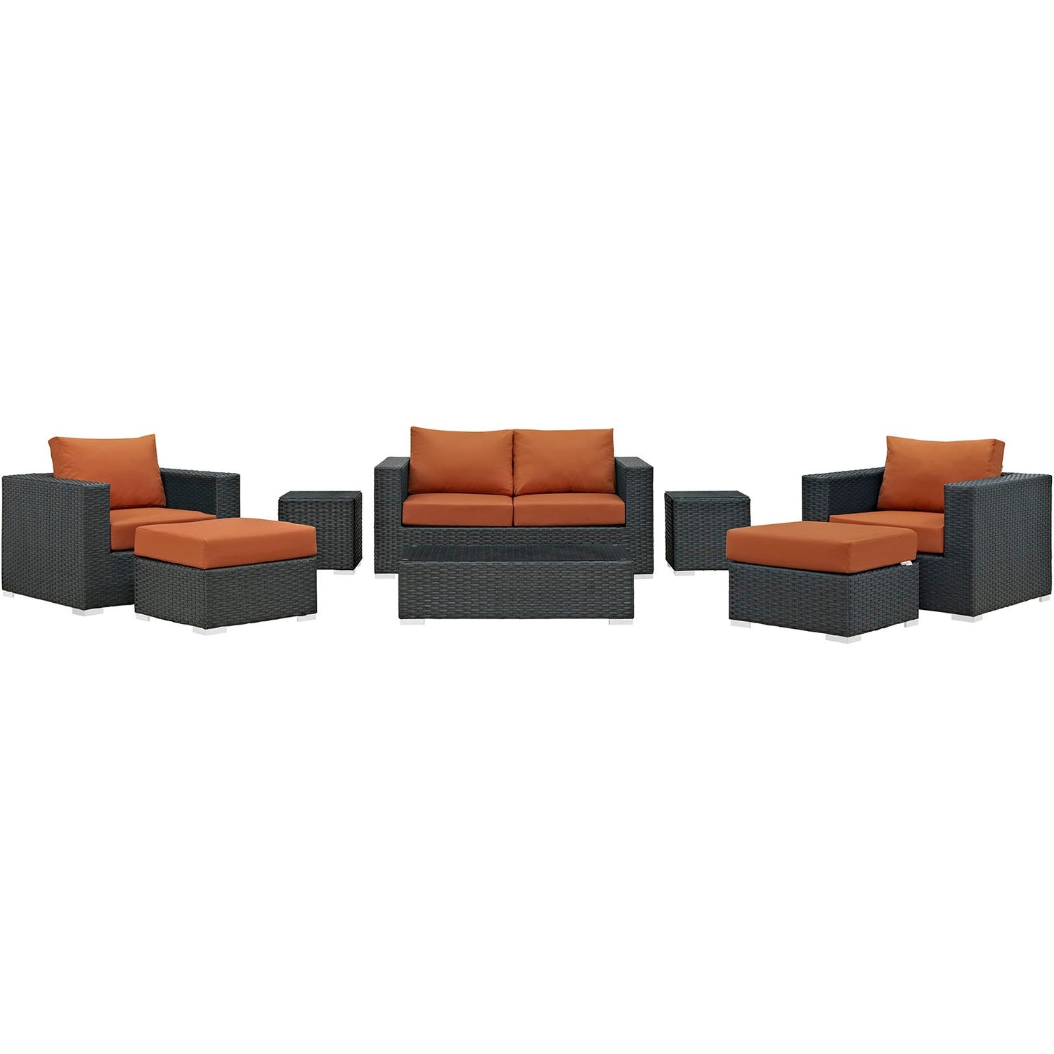 Sojourn 8 Piece Outdoor Patio Sunbrella¬Æ Sectional Set by Modway