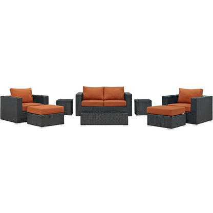 Sojourn 8 Piece Outdoor Patio Sunbrella¬Æ Sectional Set by Modway