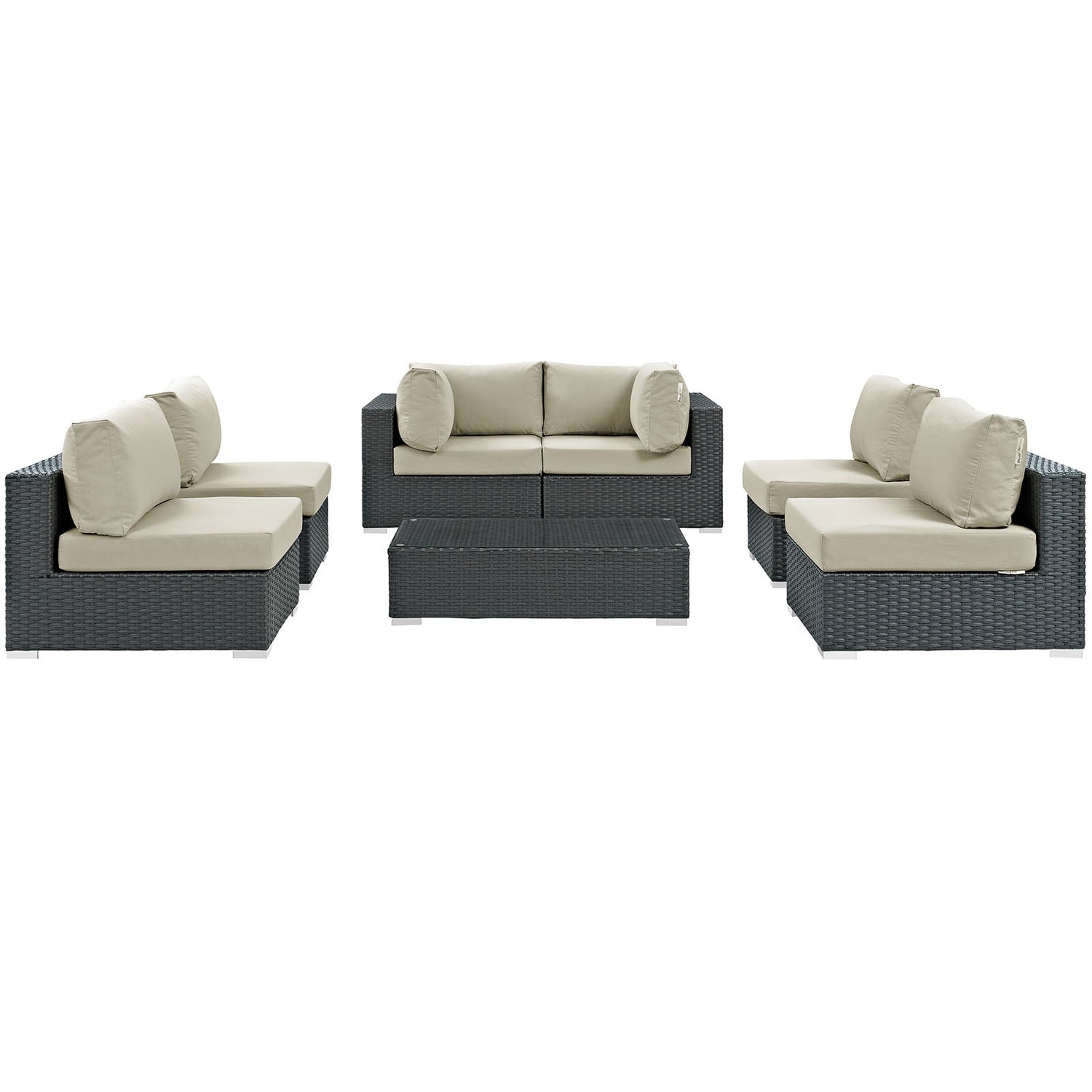 Sojourn 7 Piece Outdoor Patio Sunbrella¬Æ Sectional Set by Modway