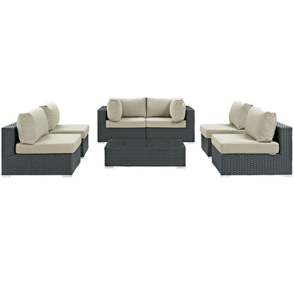 Sojourn 7 Piece Outdoor Patio Sunbrella¬Æ Sectional Set by Modway