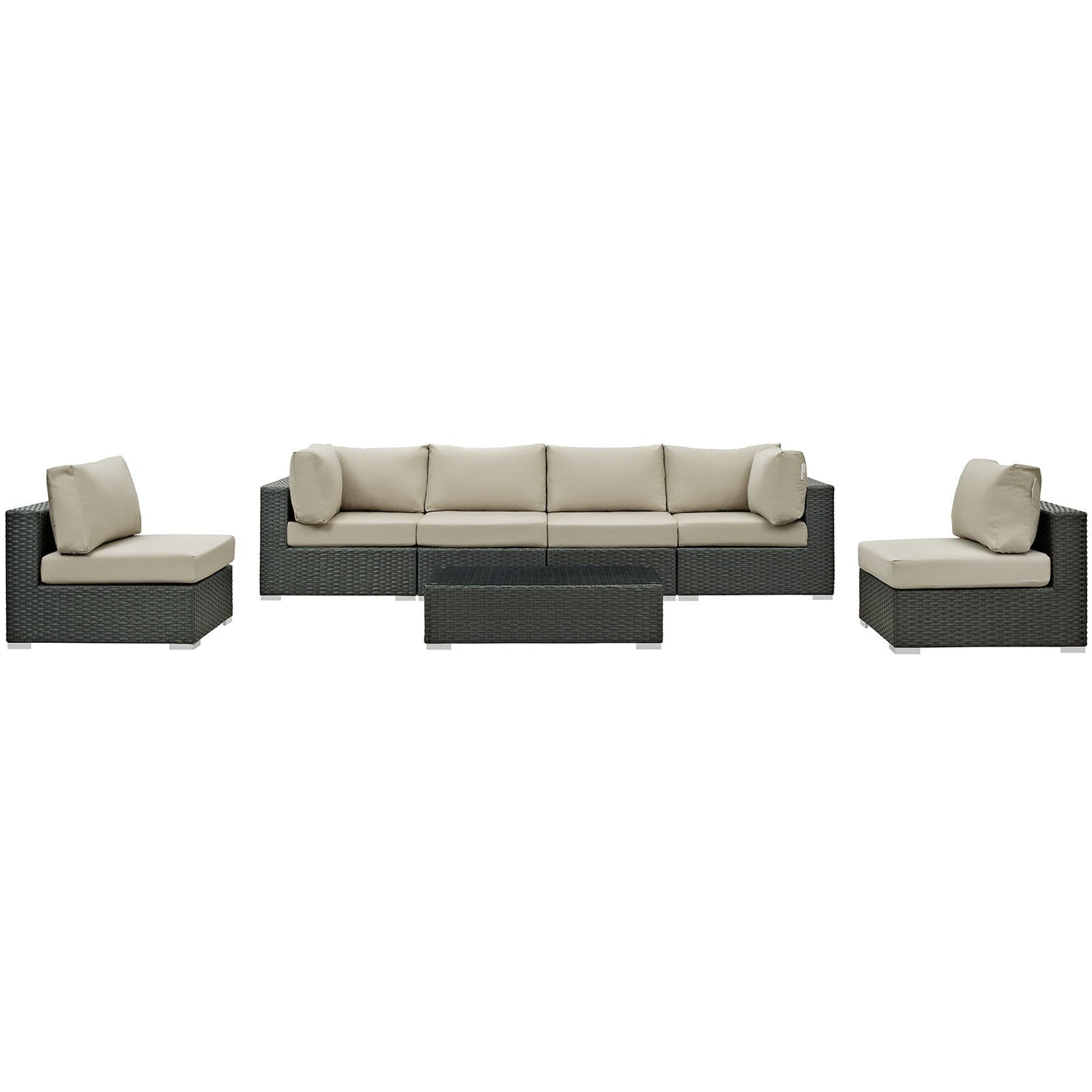 Sojourn 7 Piece Outdoor Patio Sunbrella¬Æ Sectional Set by Modway