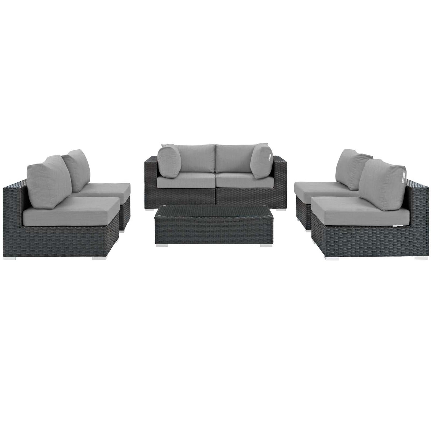Sojourn 7 Piece Outdoor Patio Sunbrella¬Æ Sectional Set by Modway