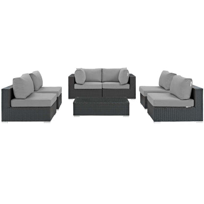 Sojourn 7 Piece Outdoor Patio Sunbrella¬Æ Sectional Set by Modway