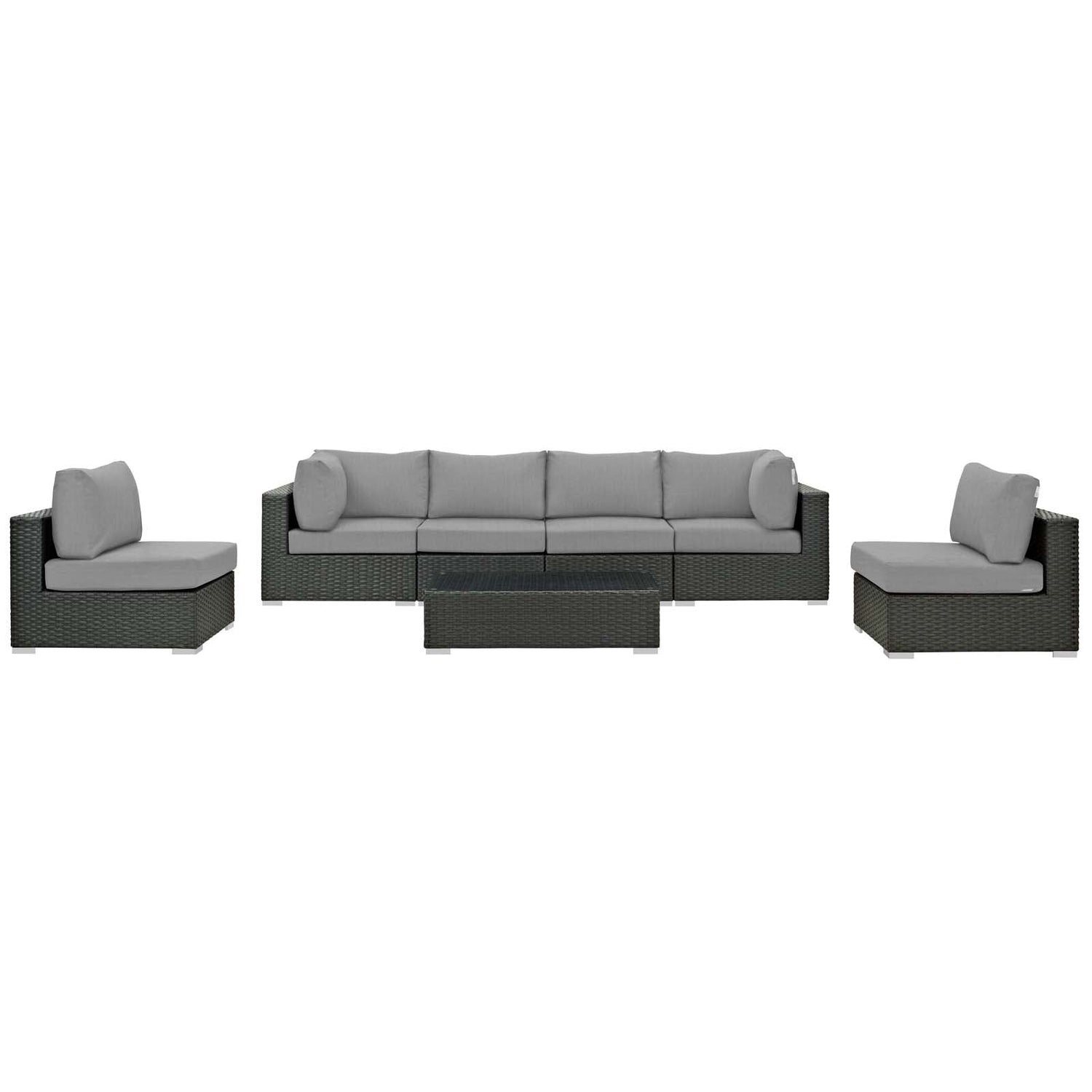 Sojourn 7 Piece Outdoor Patio Sunbrella¬Æ Sectional Set by Modway