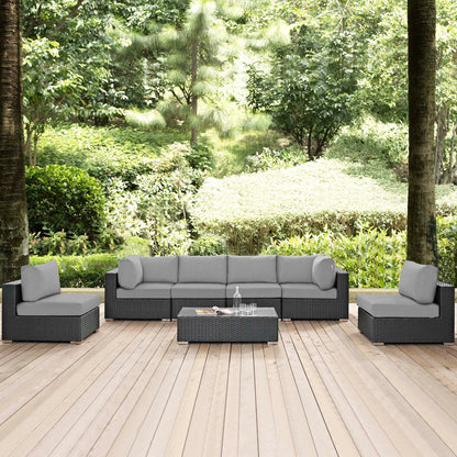 Sojourn 7 Piece Outdoor Patio Sunbrella¬Æ Sectional Set by Modway