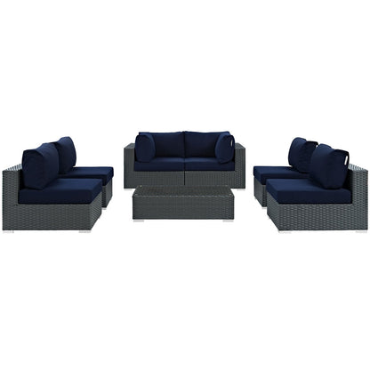 Sojourn 7 Piece Outdoor Patio Sunbrella¬Æ Sectional Set by Modway