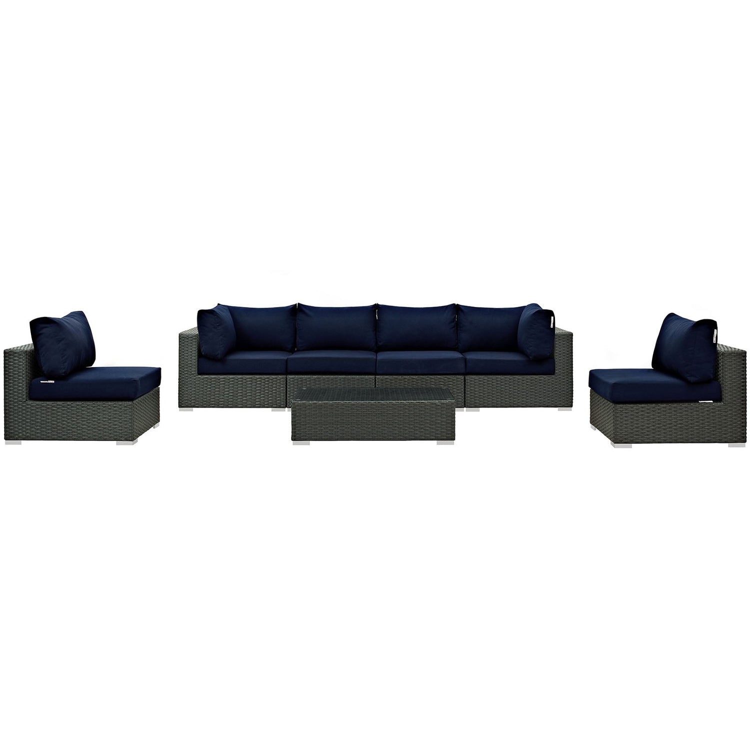 Sojourn 7 Piece Outdoor Patio Sunbrella¬Æ Sectional Set by Modway