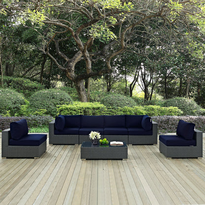Sojourn 7 Piece Outdoor Patio Sunbrella¬Æ Sectional Set by Modway