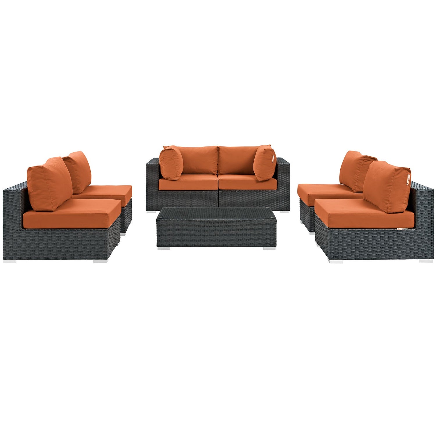 Sojourn 7 Piece Outdoor Patio Sunbrella¬Æ Sectional Set by Modway