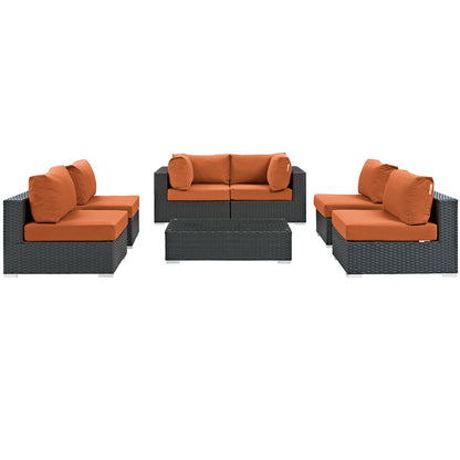 Sojourn 7 Piece Outdoor Patio Sunbrella¬Æ Sectional Set by Modway