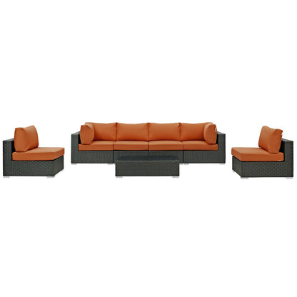 Sojourn 7 Piece Outdoor Patio Sunbrella¬Æ Sectional Set by Modway