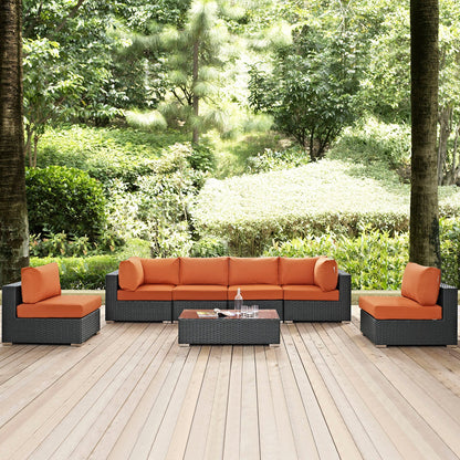 Sojourn 7 Piece Outdoor Patio Sunbrella¬Æ Sectional Set by Modway