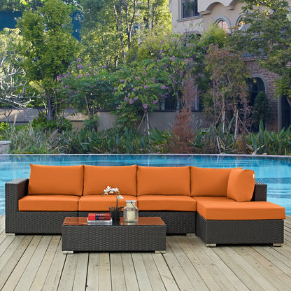 Sojourn 5 Piece Outdoor Patio Sunbrella¬Æ Sectional Set by Modway