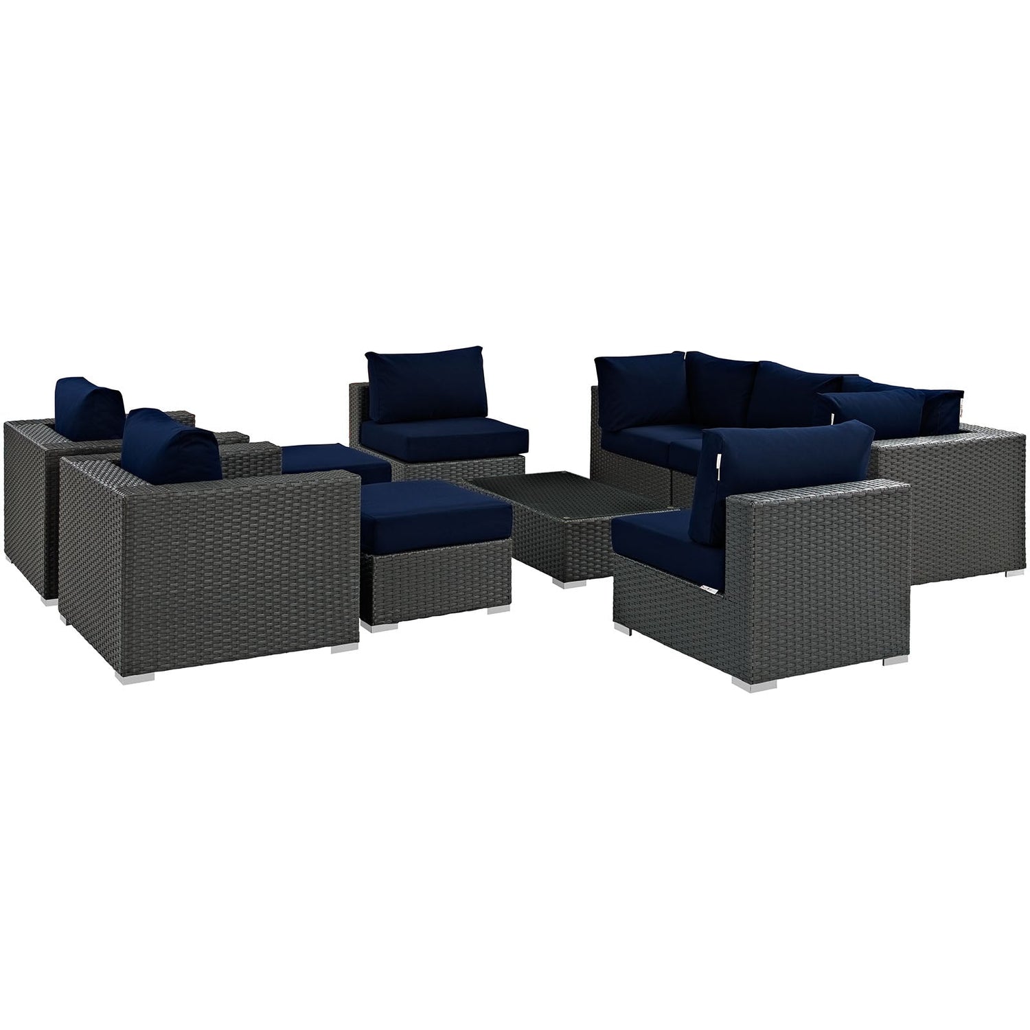 Sojourn 10 Piece Outdoor Patio Sunbrella¬Æ Sectional Set by Modway