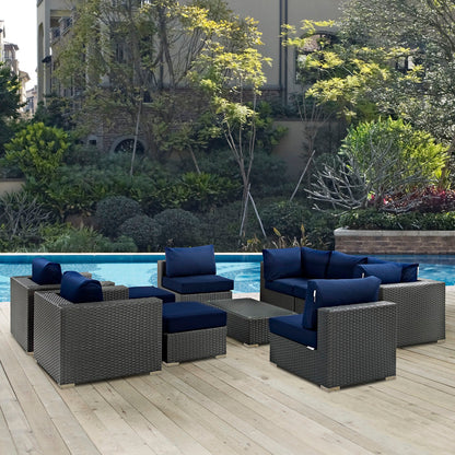 Sojourn 10 Piece Outdoor Patio Sunbrella¬Æ Sectional Set by Modway