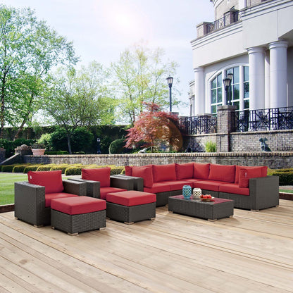 Sojourn 10 Piece Outdoor Patio Sunbrella¬Æ Sectional Set by Modway