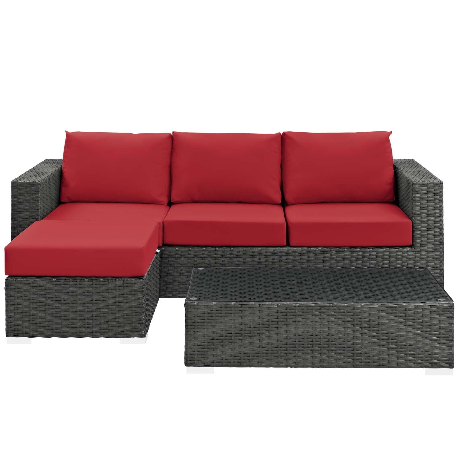 Sojourn 3 Piece Outdoor Patio Sunbrella¬Æ Sectional Set by Modway