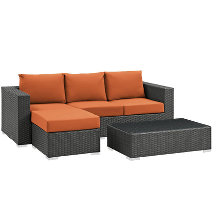 Sojourn 3 Piece Outdoor Patio Sunbrella¬Æ Sectional Set by Modway