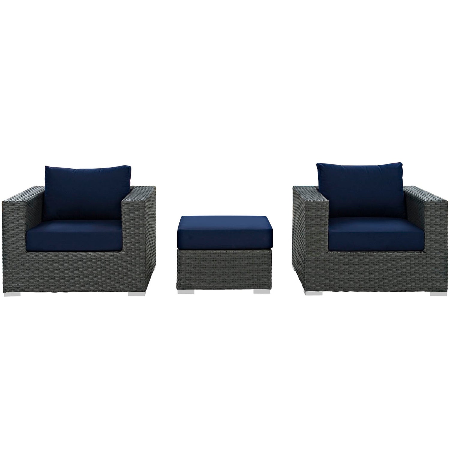 Sojourn 3 Piece Outdoor Patio Sunbrella¬Æ Sectional Set by Modway