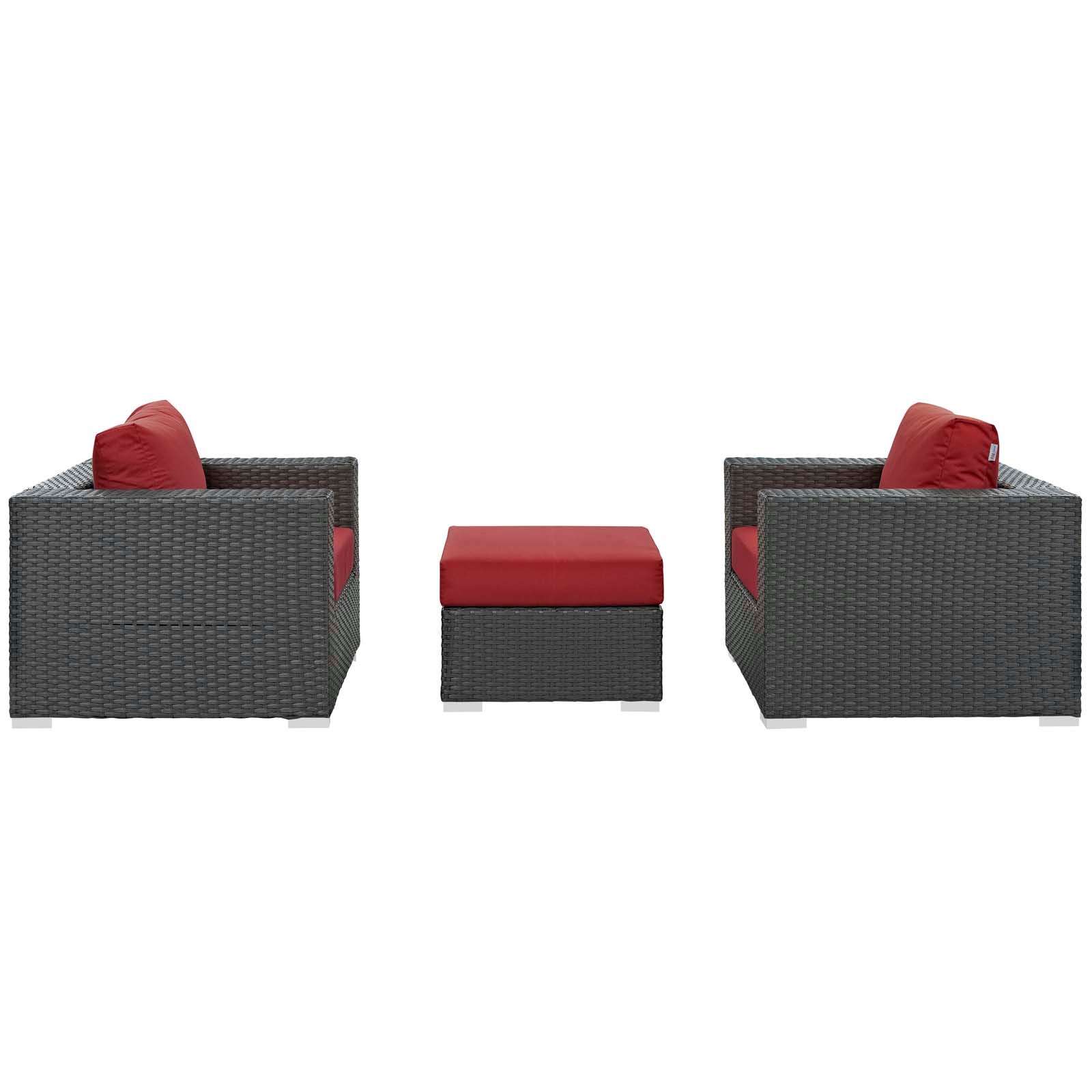 Sojourn 3 Piece Outdoor Patio Sunbrella¬Æ Sectional Set by Modway