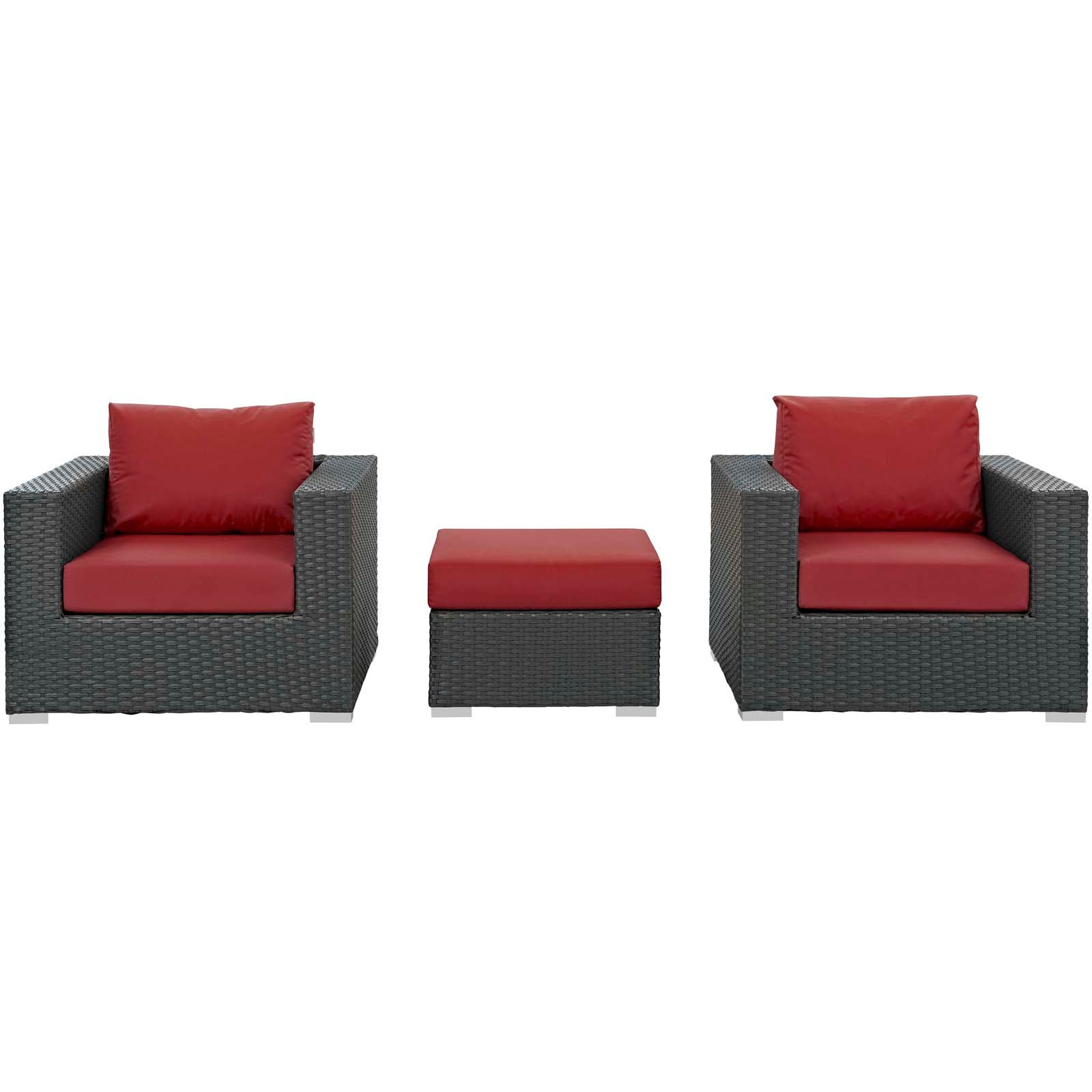 Sojourn 3 Piece Outdoor Patio Sunbrella¬Æ Sectional Set by Modway