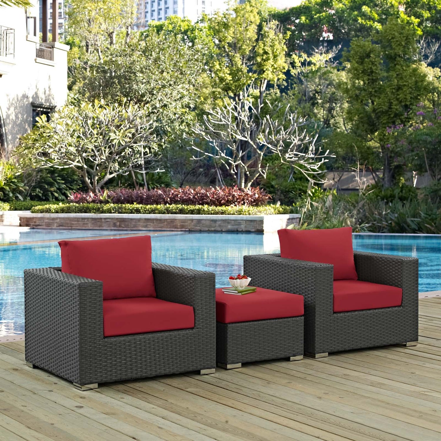 Sojourn 3 Piece Outdoor Patio Sunbrella¬Æ Sectional Set by Modway