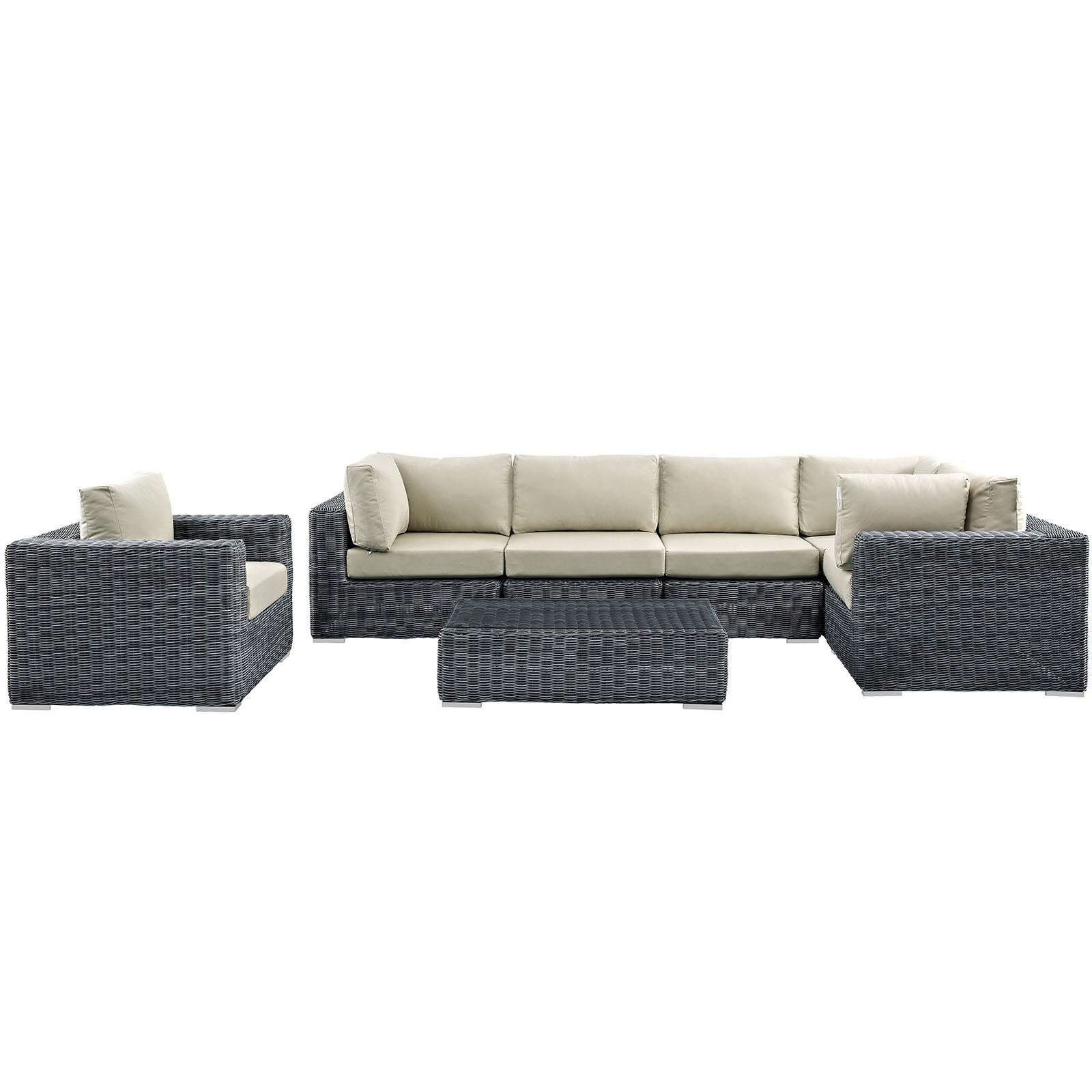 Summon 7 Piece Outdoor Patio Sunbrella¬Æ Sectional Set by Modway