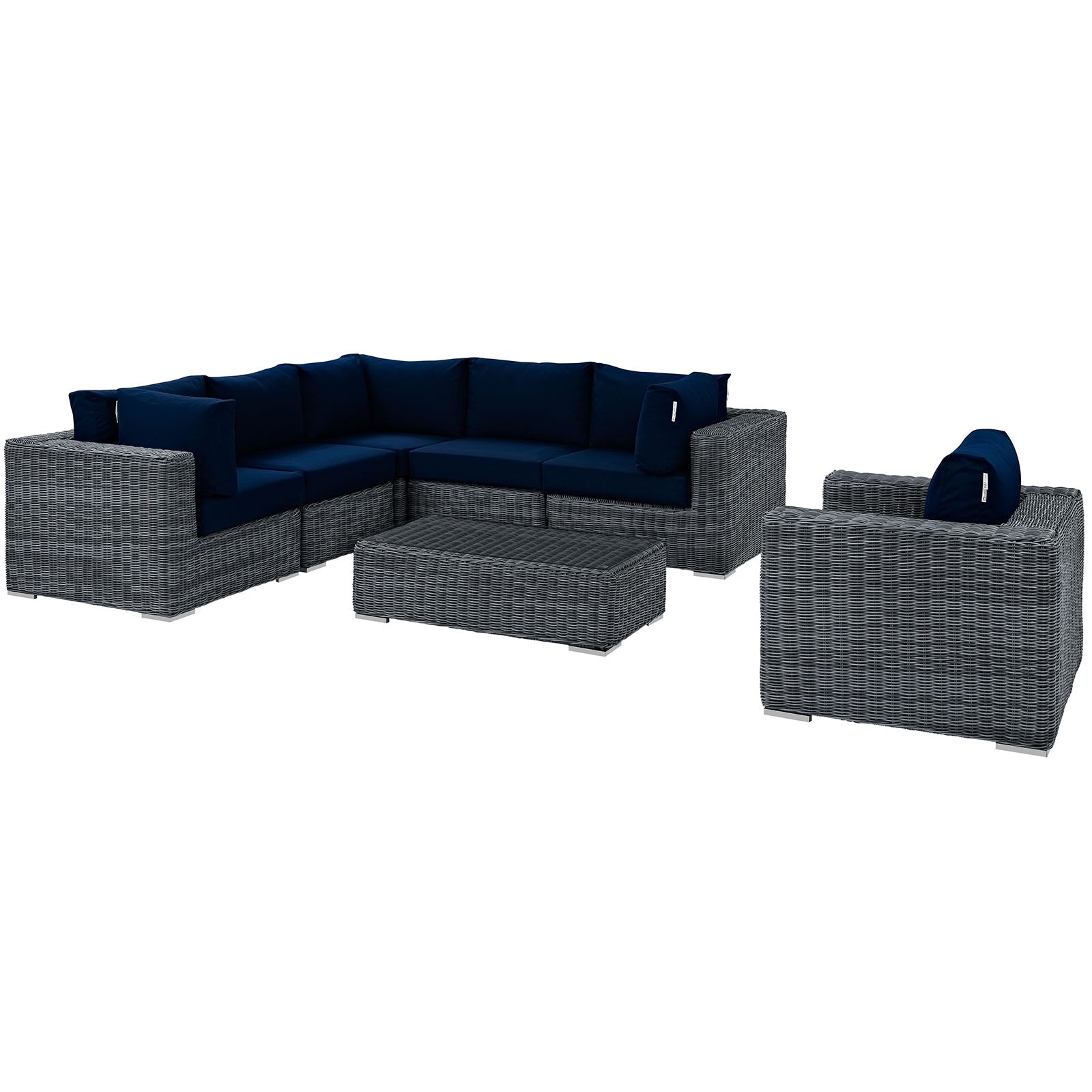 Summon 7 Piece Outdoor Patio Sunbrella¬Æ Sectional Set by Modway