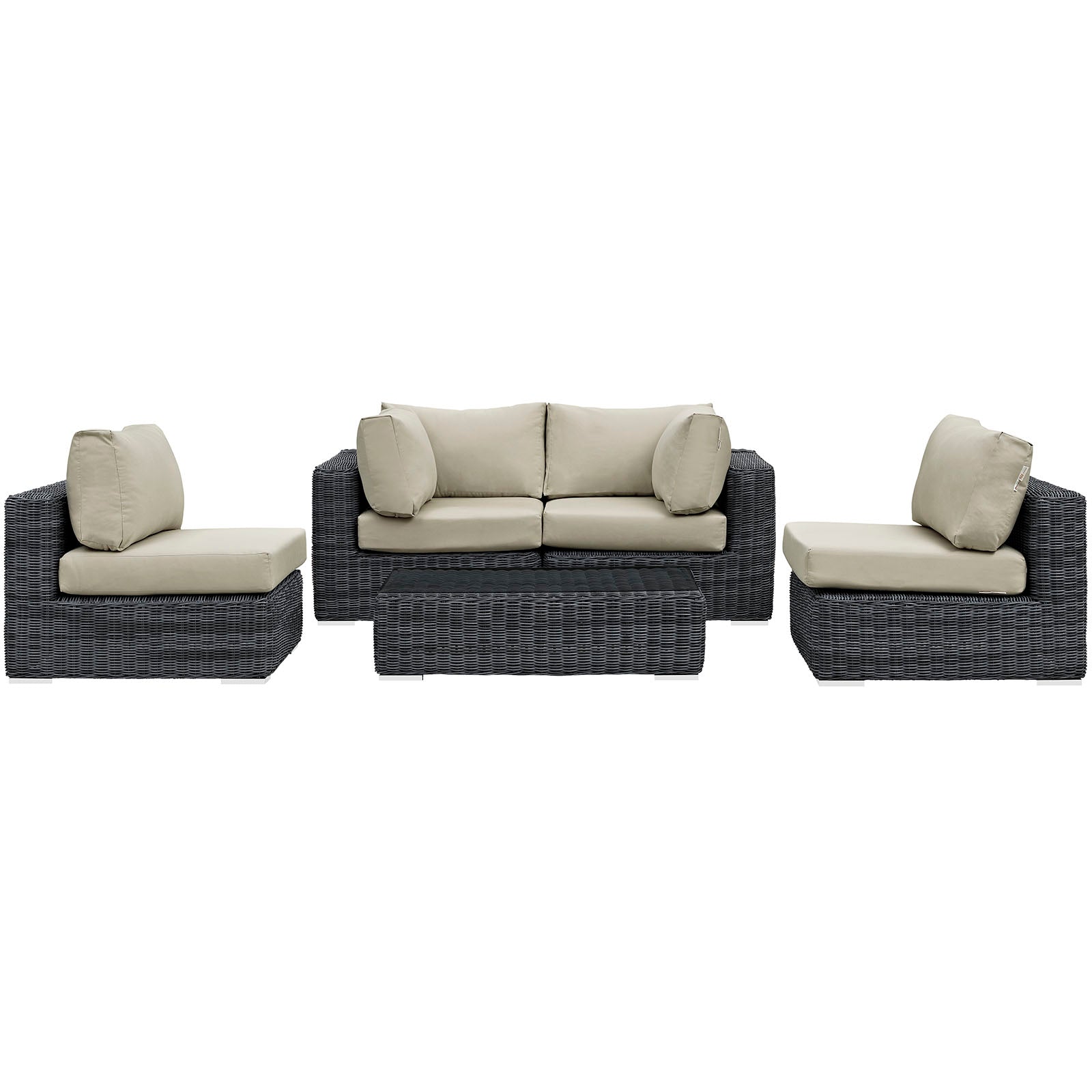 Summon 5 Piece Outdoor Patio Sunbrella¬Æ Sectional Set by Modway