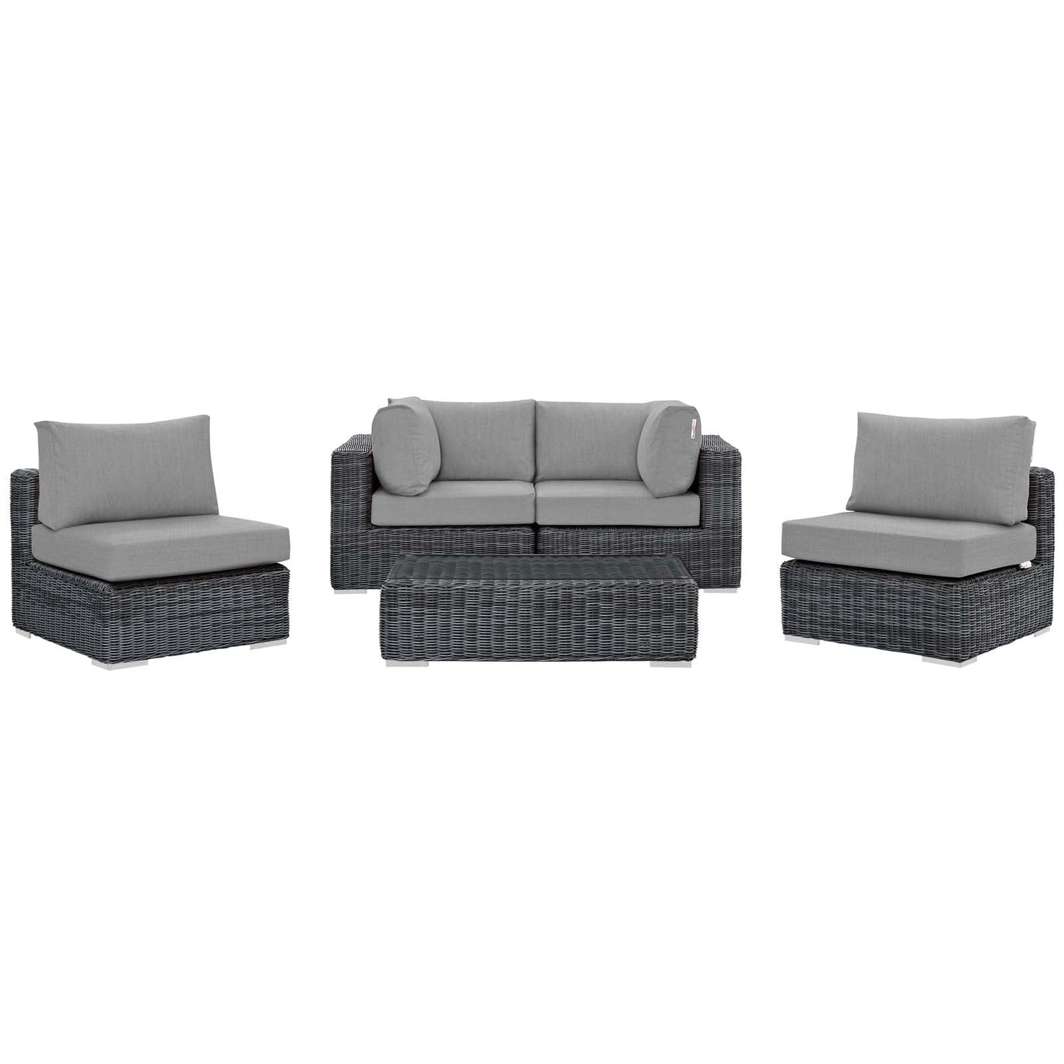 Summon 5 Piece Outdoor Patio Sunbrella¬Æ Sectional Set by Modway