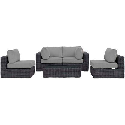 Summon 5 Piece Outdoor Patio Sunbrella¬Æ Sectional Set by Modway