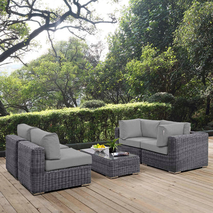 Summon 5 Piece Outdoor Patio Sunbrella¬Æ Sectional Set by Modway