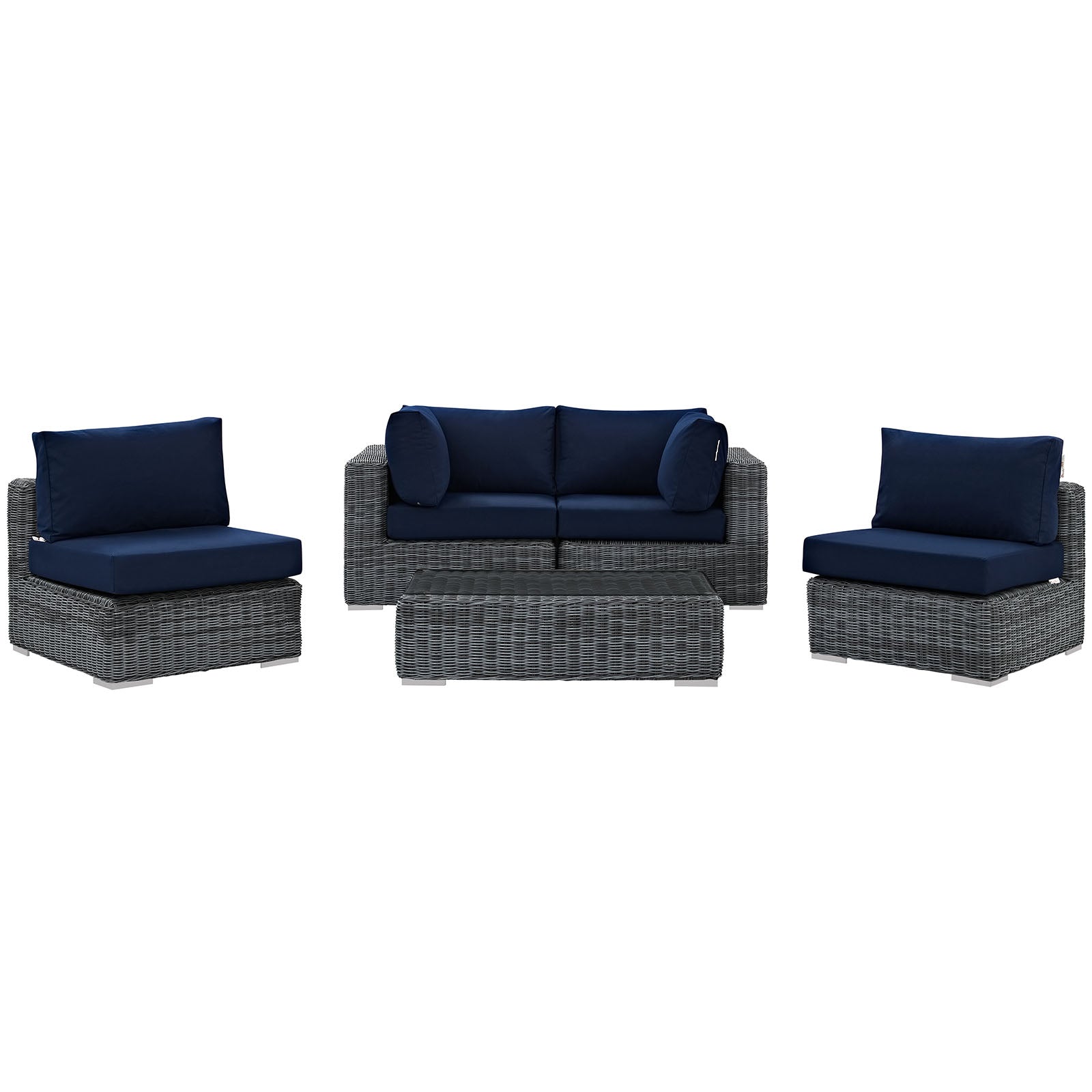 Summon 5 Piece Outdoor Patio Sunbrella¬Æ Sectional Set by Modway