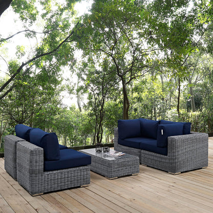 Summon 5 Piece Outdoor Patio Sunbrella¬Æ Sectional Set by Modway