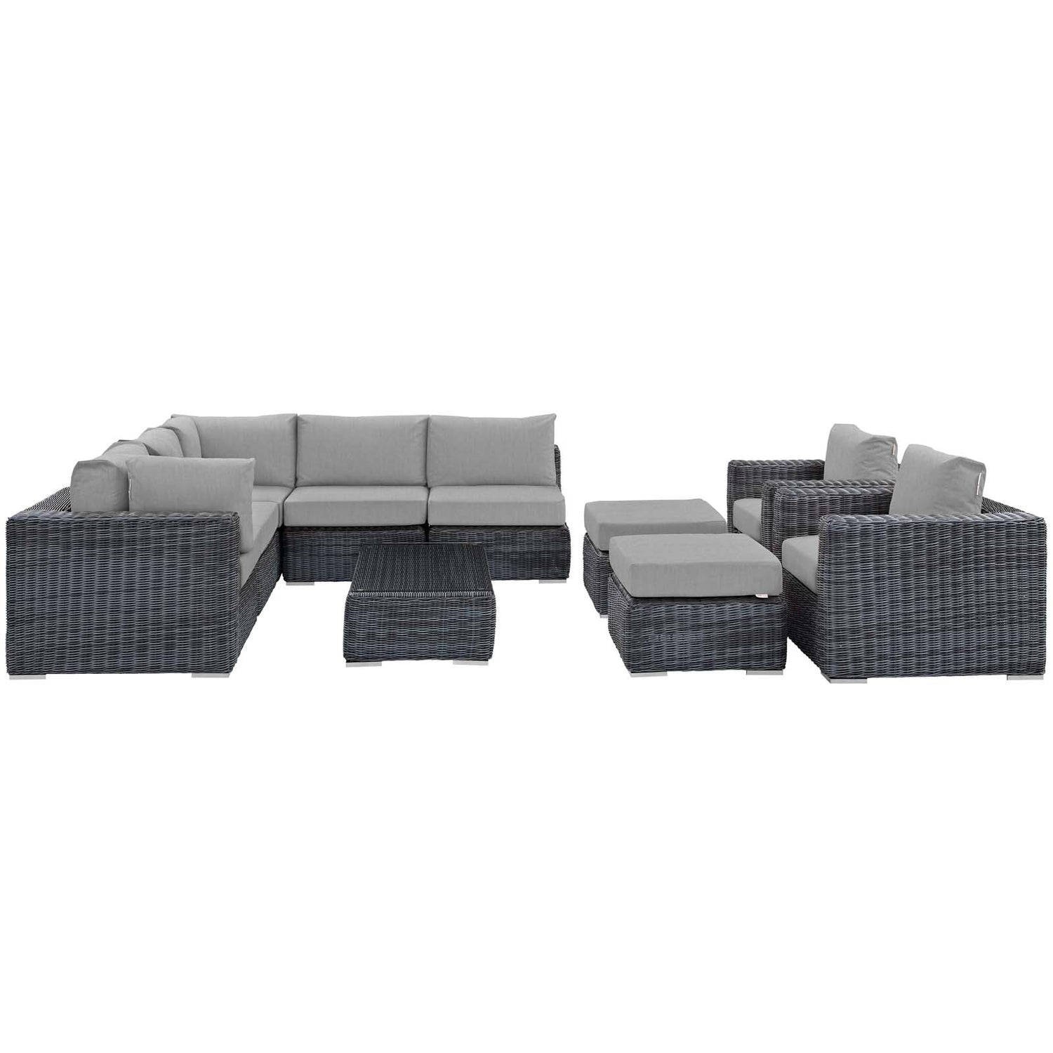 Summon 10 Piece Outdoor Patio Sunbrella¬Æ Sectional Set by Modway