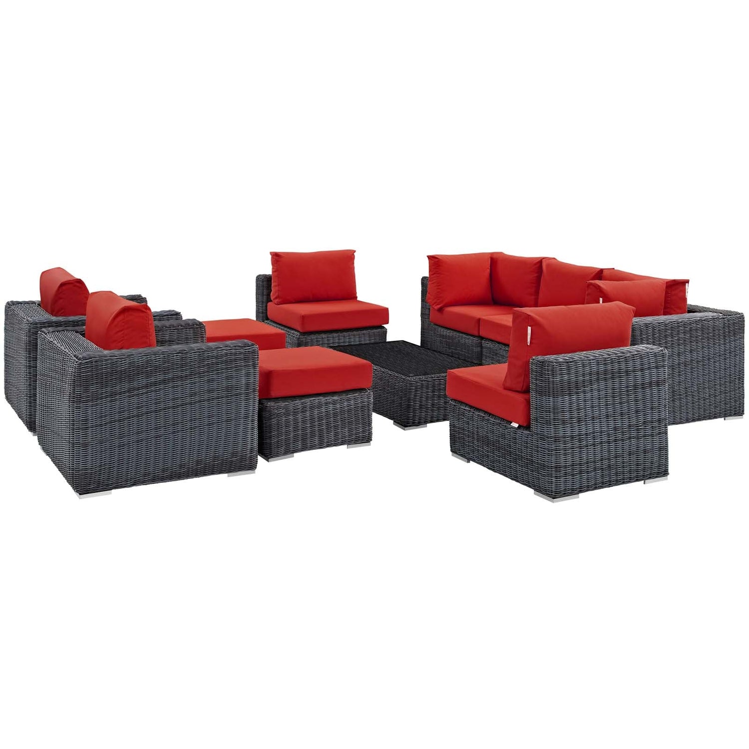 Summon 10 Piece Outdoor Patio Sunbrella¬Æ Sectional Set by Modway