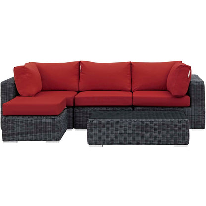 Summon 5 Piece Outdoor Patio Sunbrella¬Æ Sectional Set by Modway