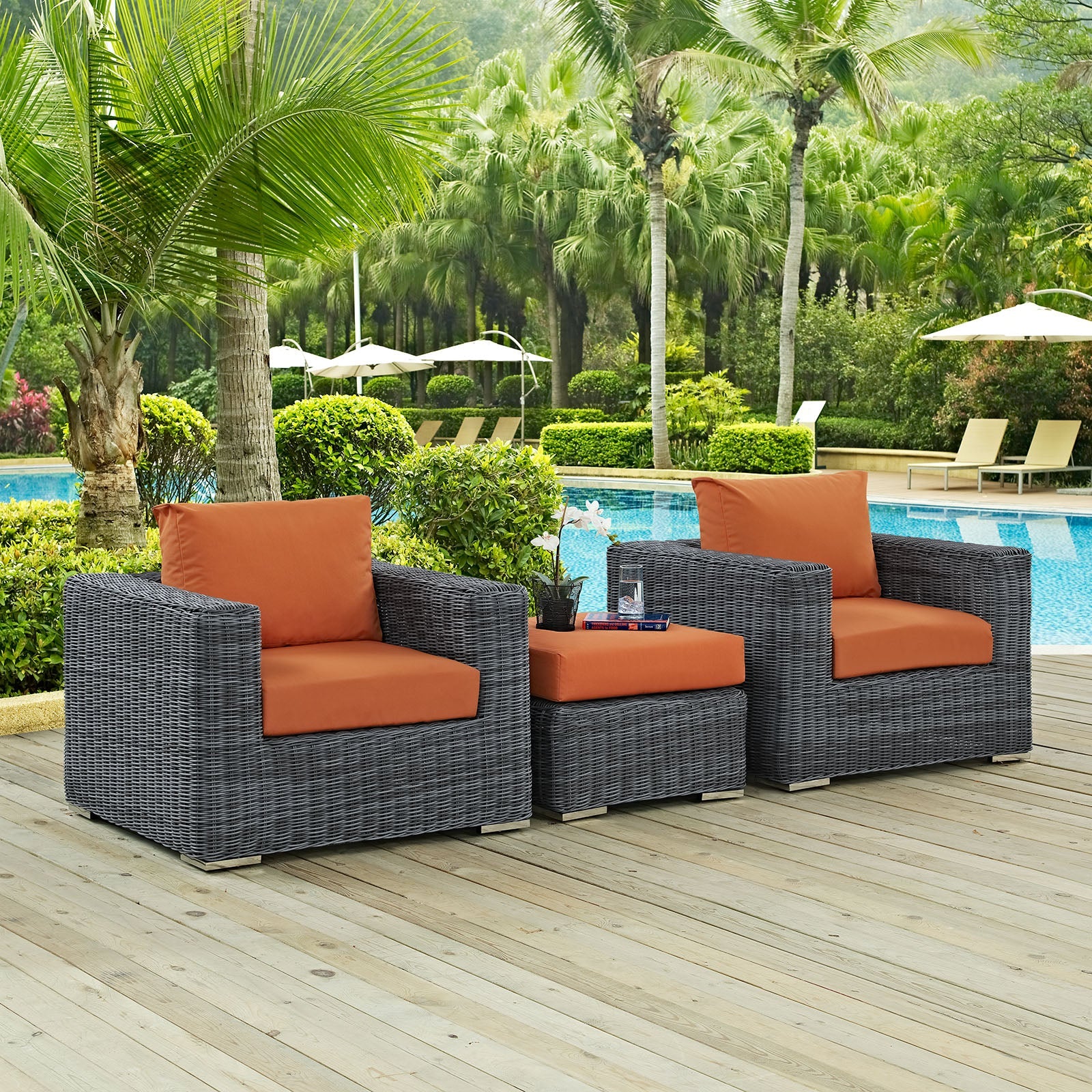 Summon 3 Piece Outdoor Patio Sunbrella¬¨√Ü Sectional Set By HouseBean