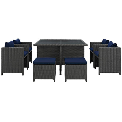 Sojourn 9 Piece Outdoor Patio Sunbrella¬¨√Ü Dining Set By HouseBean