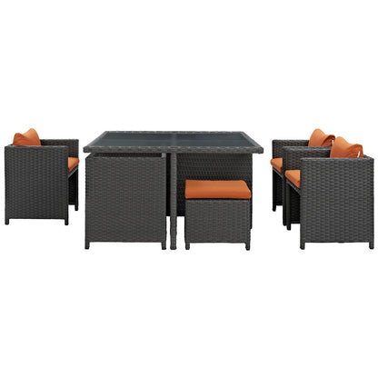 Sojourn 9 Piece Outdoor Patio Sunbrella¬¨√Ü Dining Set By HouseBean