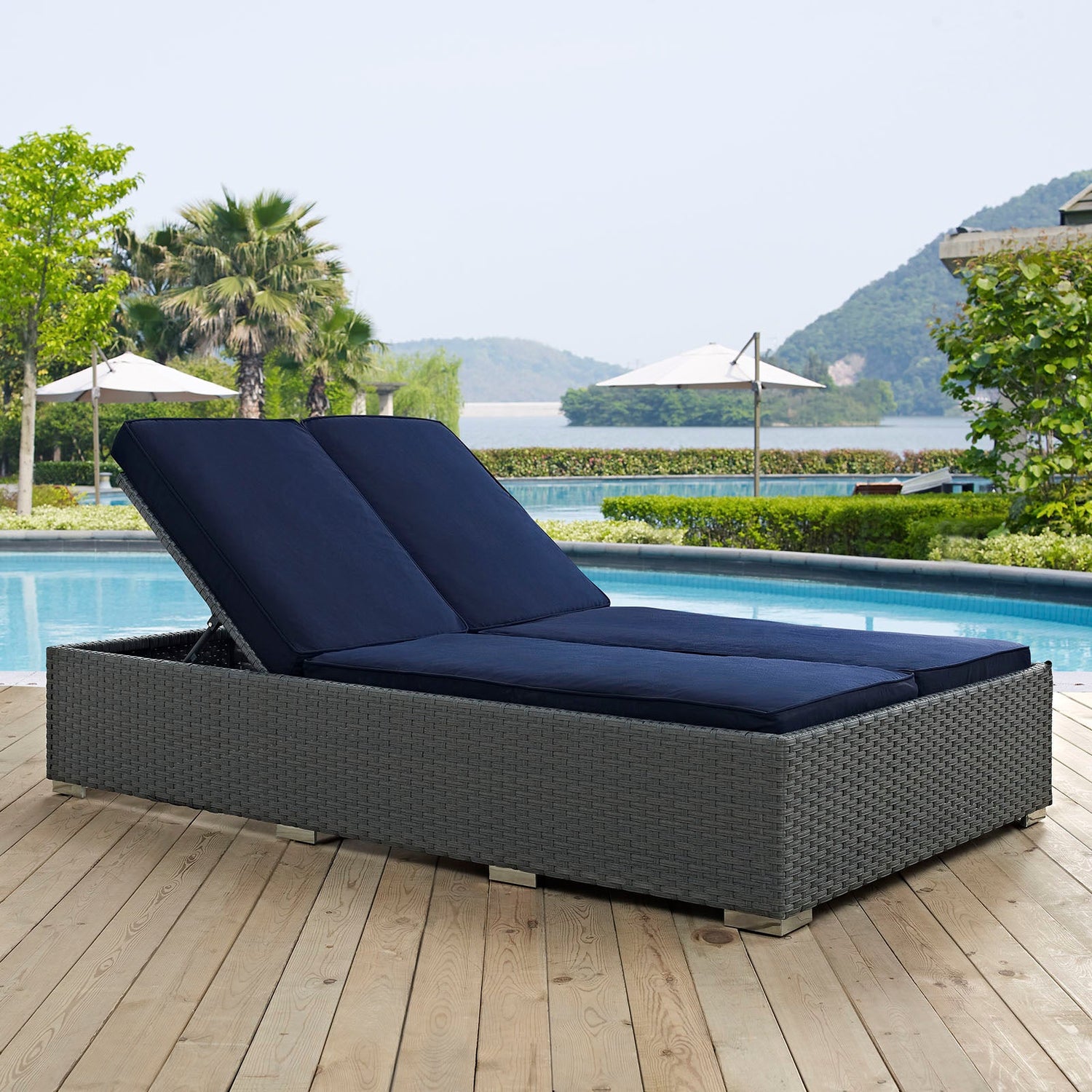 Sojourn Outdoor Patio Sunbrella¬Æ Double Chaise by Modway