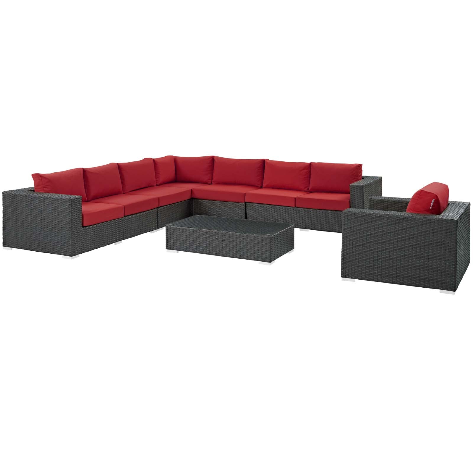 Sojourn 7 Piece Outdoor Patio Sunbrella¬Æ Sectional Set by Modway