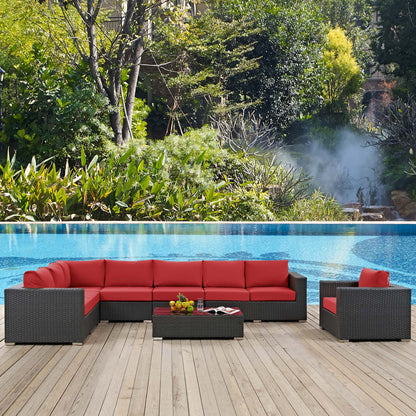 Sojourn 7 Piece Outdoor Patio Sunbrella¬Æ Sectional Set by Modway