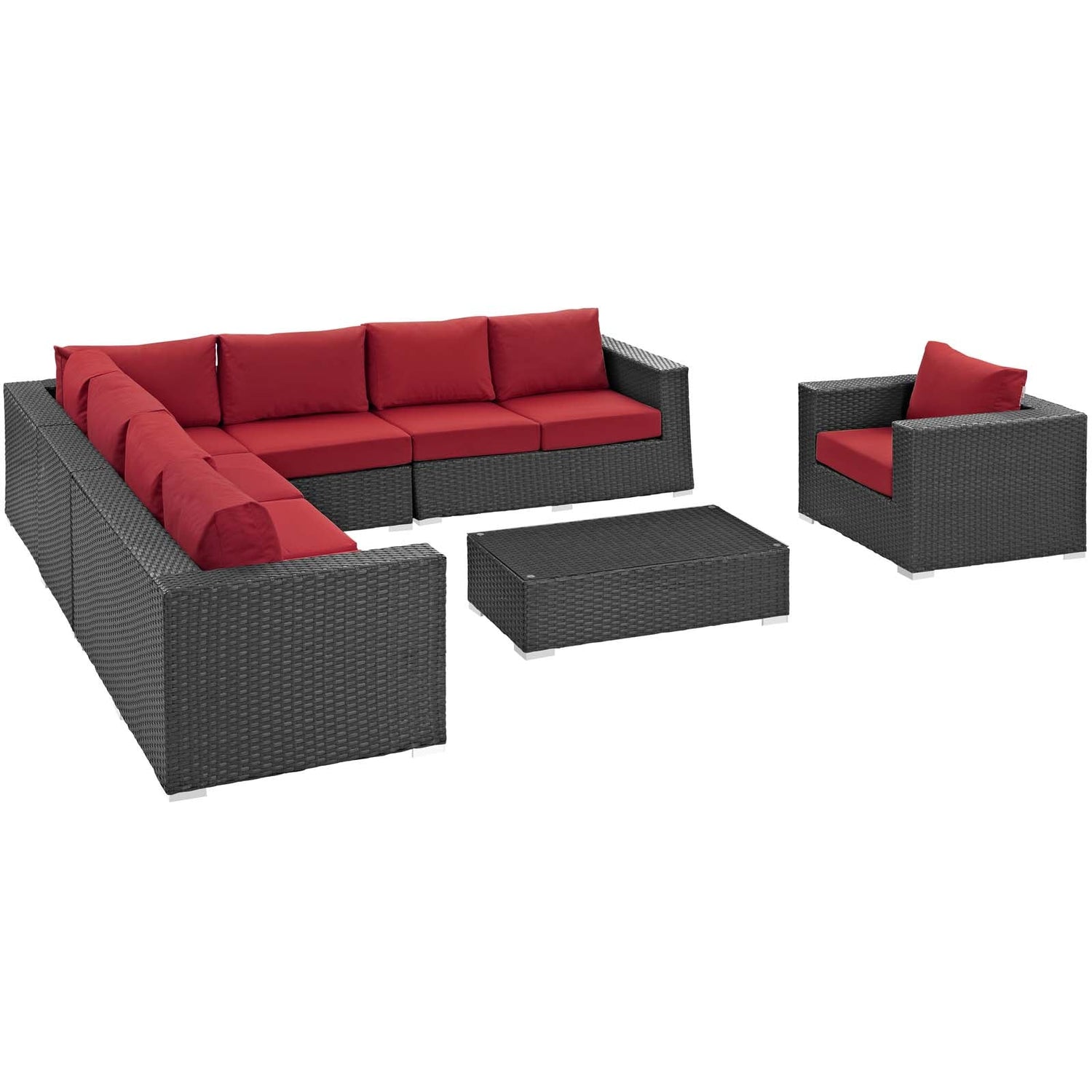 Sojourn 7 Piece Outdoor Patio Sunbrella¬Æ Sectional Set by Modway