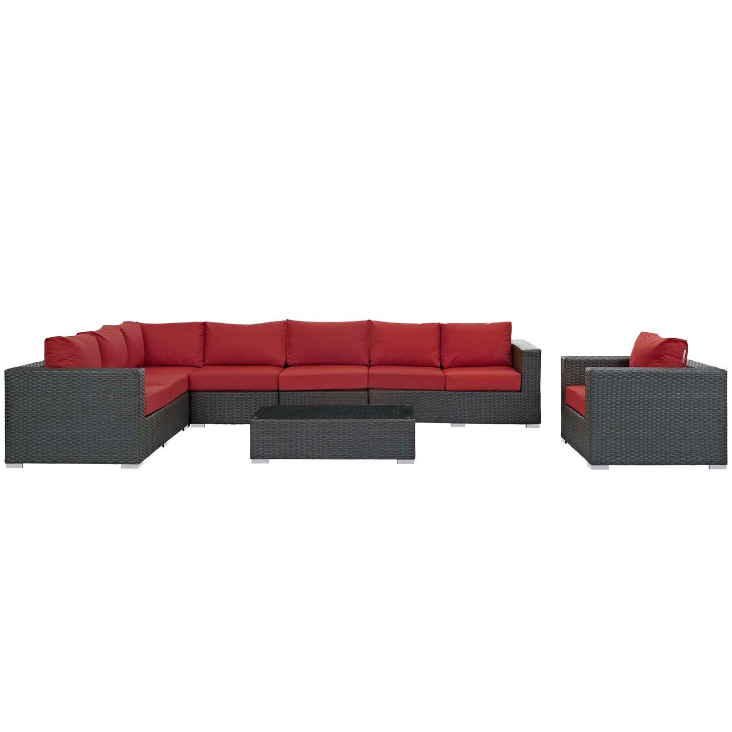 Sojourn 7 Piece Outdoor Patio Sunbrella¬Æ Sectional Set by Modway