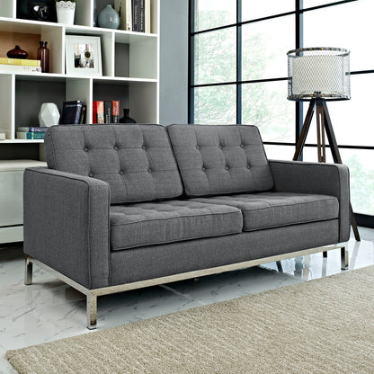 Loft Upholstered Fabric Loveseat By HouseBean