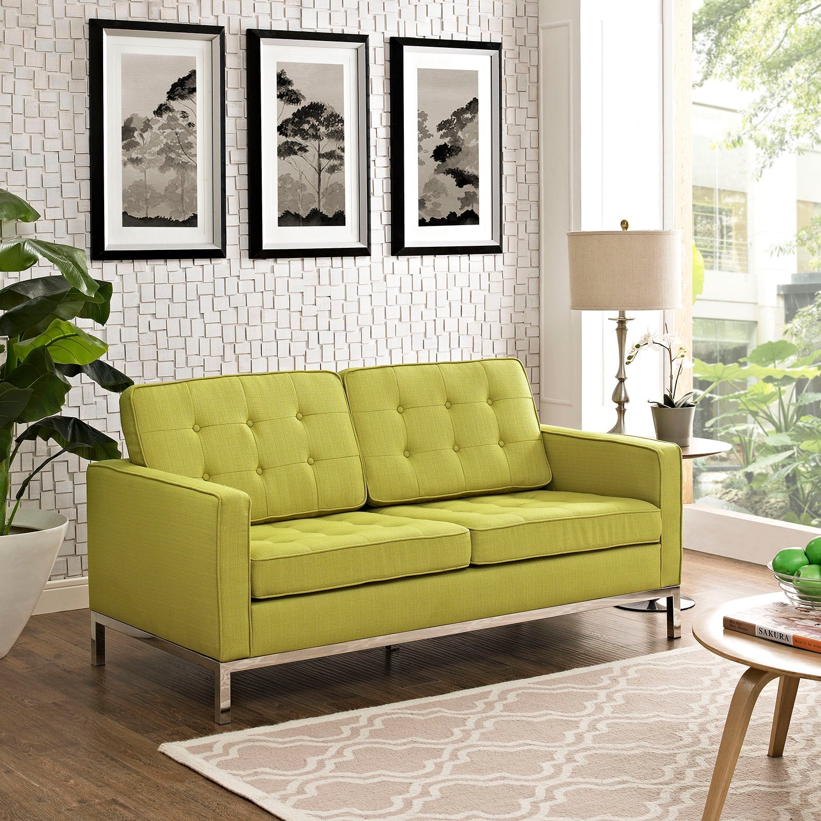 Loft Upholstered Fabric Loveseat By HouseBean