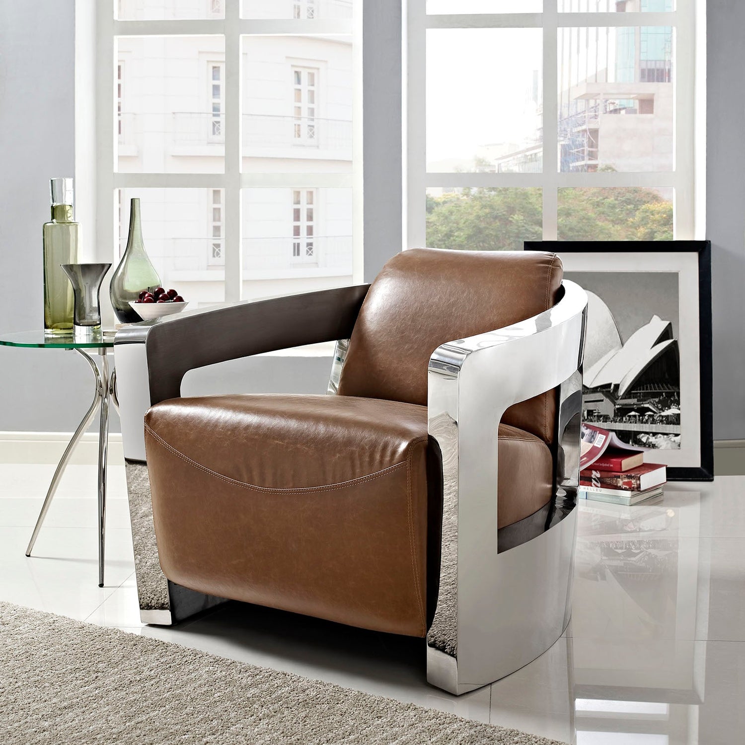 Trip Leather Lounge Chair by Modway