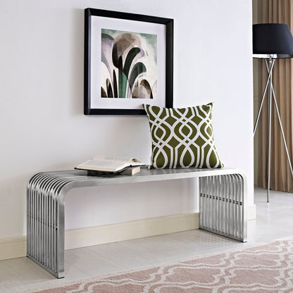 Pipe 47&quot; Stainless Steel Bench by Modway